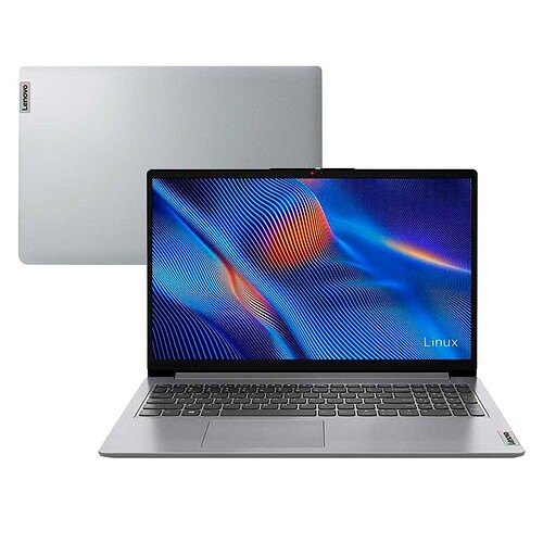 Notebook Lenovo IdeaPad 1 15AMN7 Ryzen 5 7520U 8GB 256GB SSD Tela 156 HD Linux