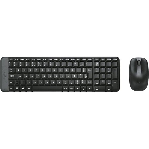 Combo Teclado e Mouse sem fio Logitech MK220 com Design Compacto Conexão USB Pilhas Inclusas e Layout ABNT2