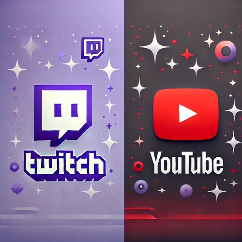 divulgação de lives Twitch e Youtube
