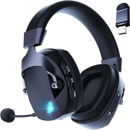 Acinaci-Wireless Gaming Headset com microfone 2.4G Bluetooth USB 3,5mm com fio 3 modos para PC PS4 PS5