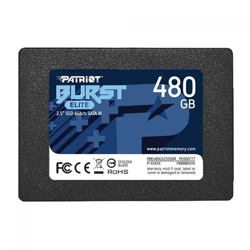 SSD Patriot Burst Elite 480GB Sata III Leitura 450MB/s e Gravação 320MB/s PBE480GS25SSDR