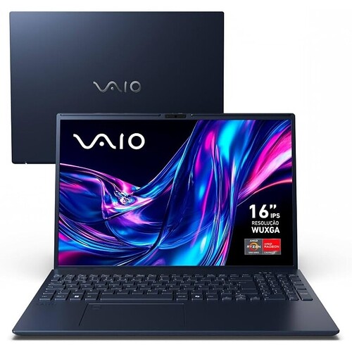 Notebook VAIO FE 16 AMD Ryzen 5-5625U Windows 11 Home 32GB 512GB SSD Tela 16" IPS WUXGA Antirreflexo - Cinza Grafite - V
