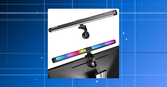 Barra de luz para monitor RGB Quntis luz de fundo regulável de 15 modos brilho ajustável de 3 temperaturas de cor Ra95