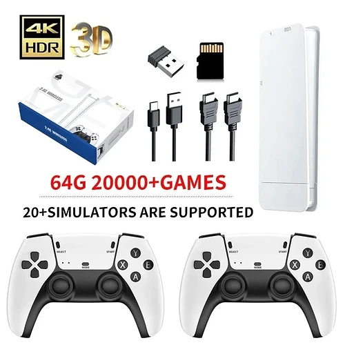Novo Vídeo Game 2025 Stick M15 Pro 4k 64gb Hdmi Com 2 Controles Sem Fio + 20mil Jogos