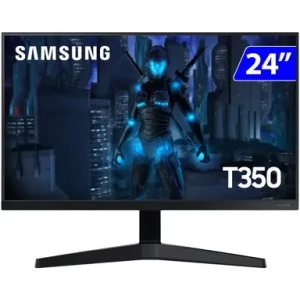 Monitor Gamer Samsung 24" Full HD 75Hz HDMI VGA Freesync LF24T350FHLMZD - Preto - Bivolt